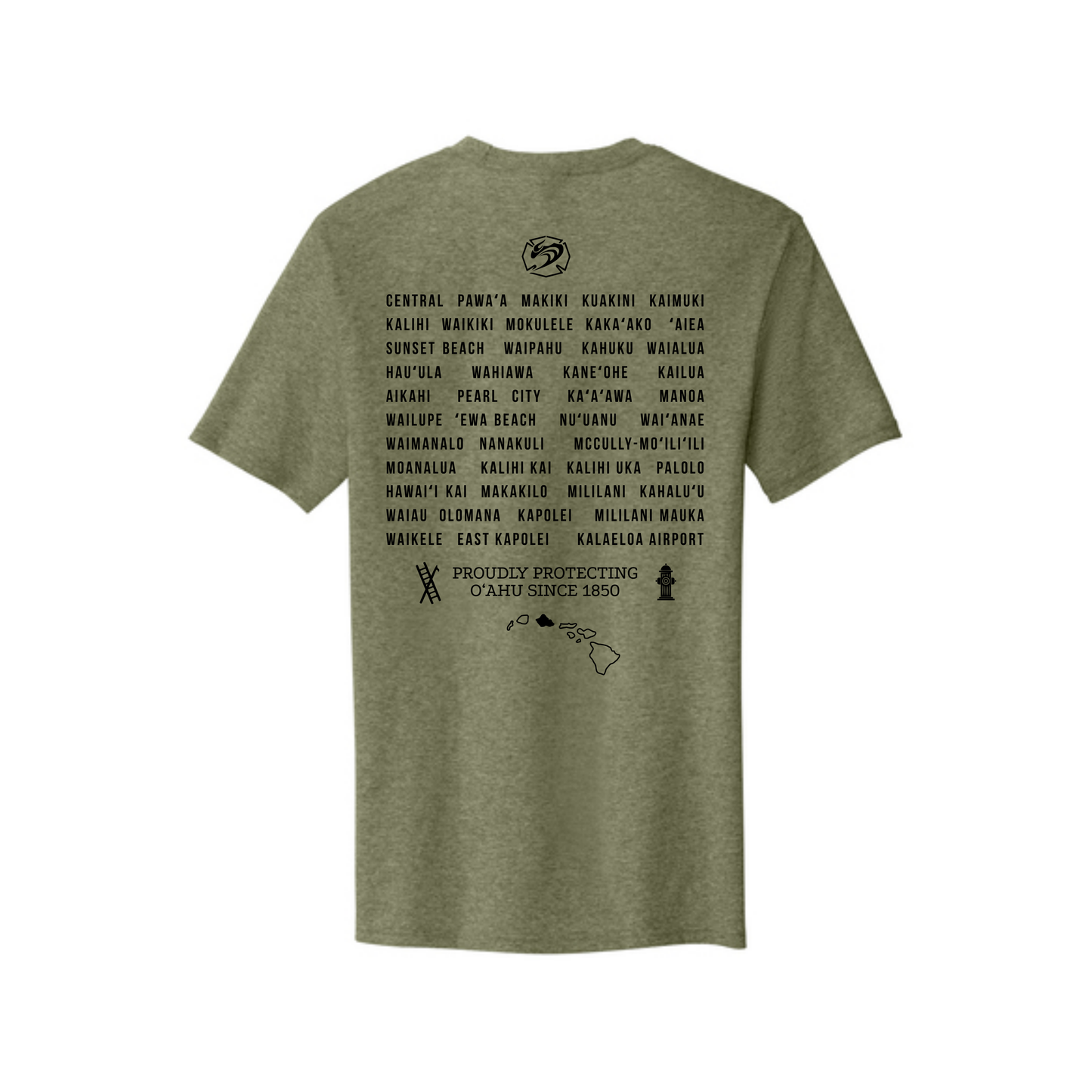 Oahu Fire Station T-Shirt Military Frost Green